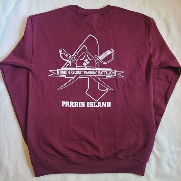 Marine Corps 4th Battalion Large Front and Back Logo Crewneck Sweater - Picture 3 of 5